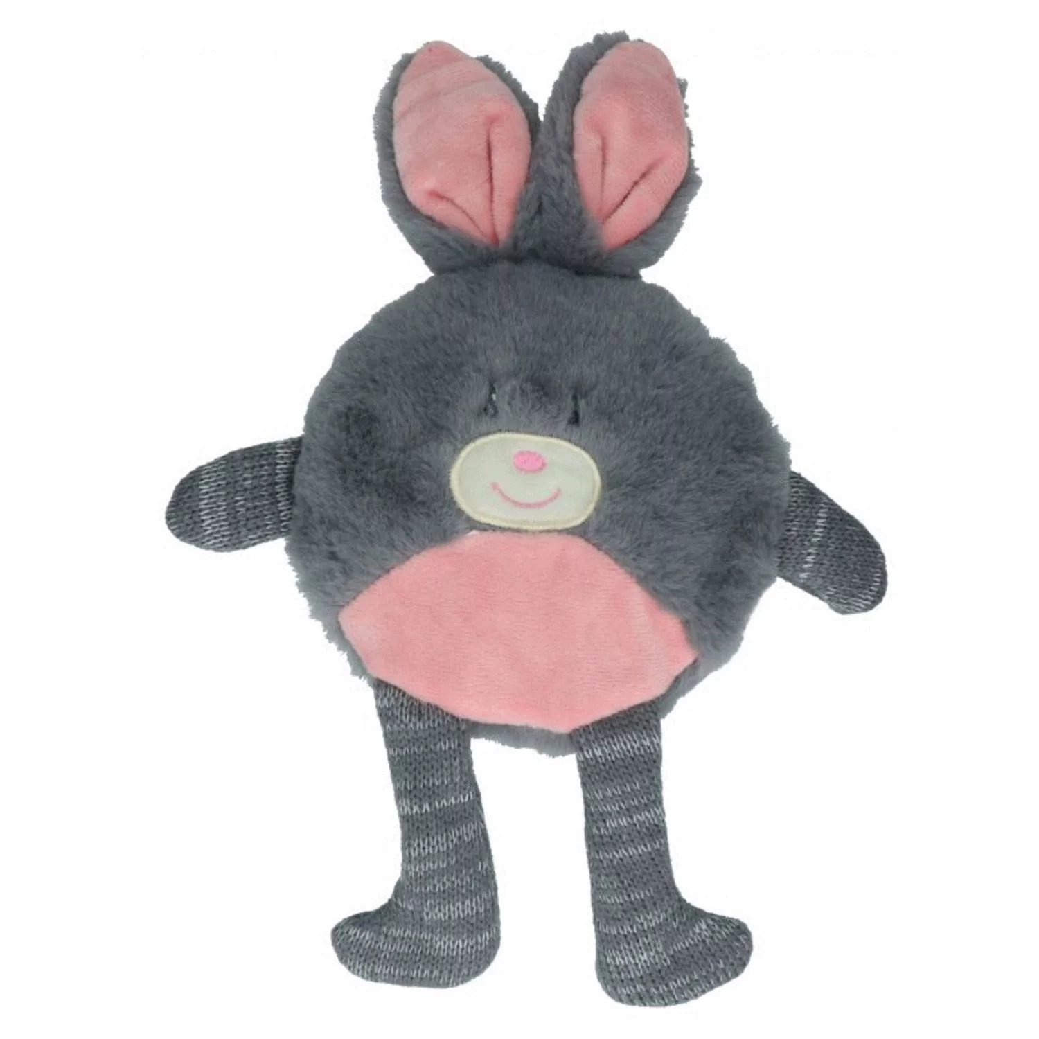 Bunny Puppy Flat Rabbit - Hondenspeelgoed - 35x17x3 Cm Grijs Roze - Afbeelding 2
