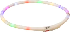 Trixie Usb Lichtgevende Band Siliconen - Hondenveiligheidslampje - 70 Cm Multi-Color Xs-Xl