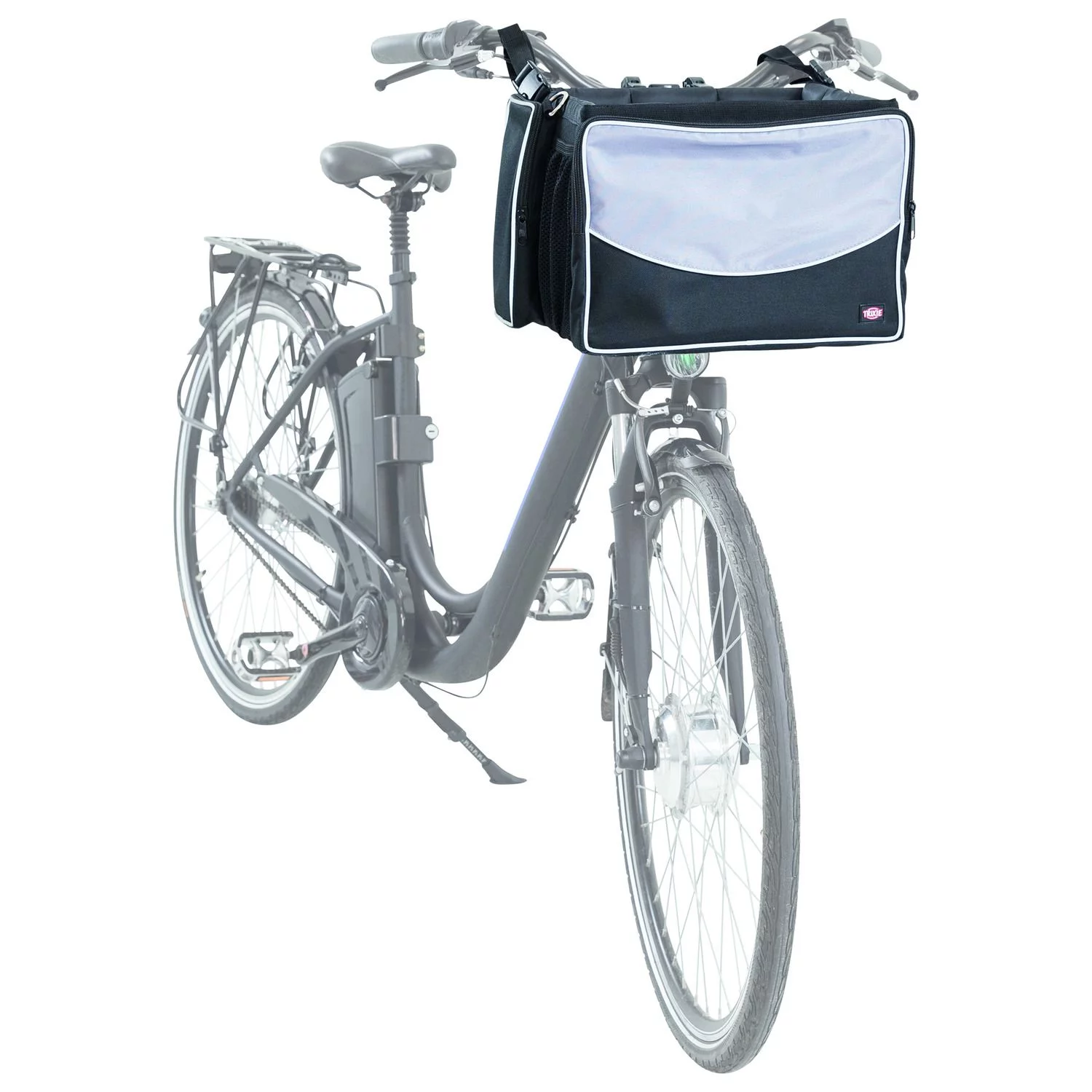 Trixie Fietstas Voor Aan Stuur - Hondenfietsaccessoires - 41x26x26 Cm Zwart Grijs - Afbeelding 6
