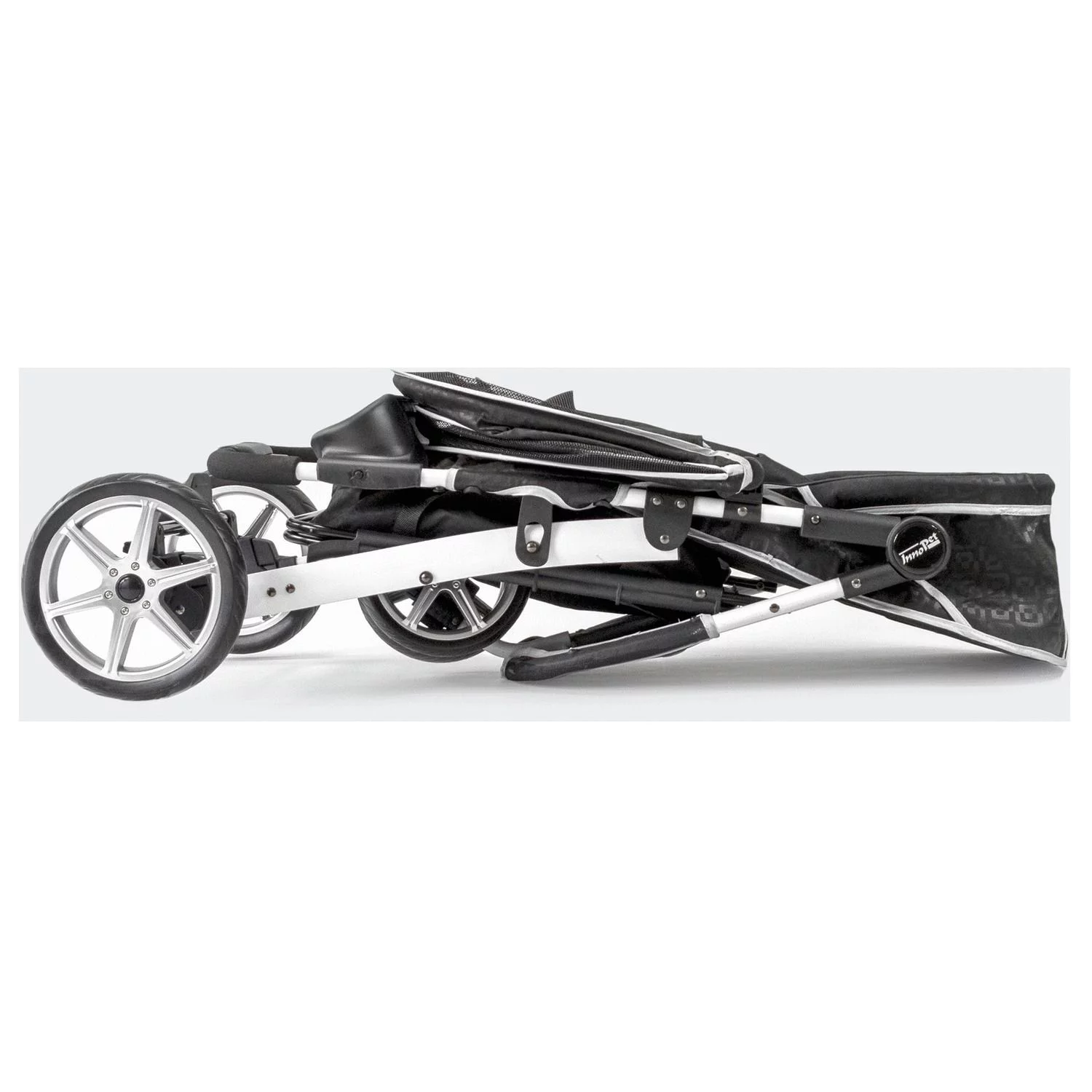 Innopet Hondenbuggy Monaco Geomatric + Regenhoes - Hondentrolley - 87x58x38 Cm Zwart - Afbeelding 5