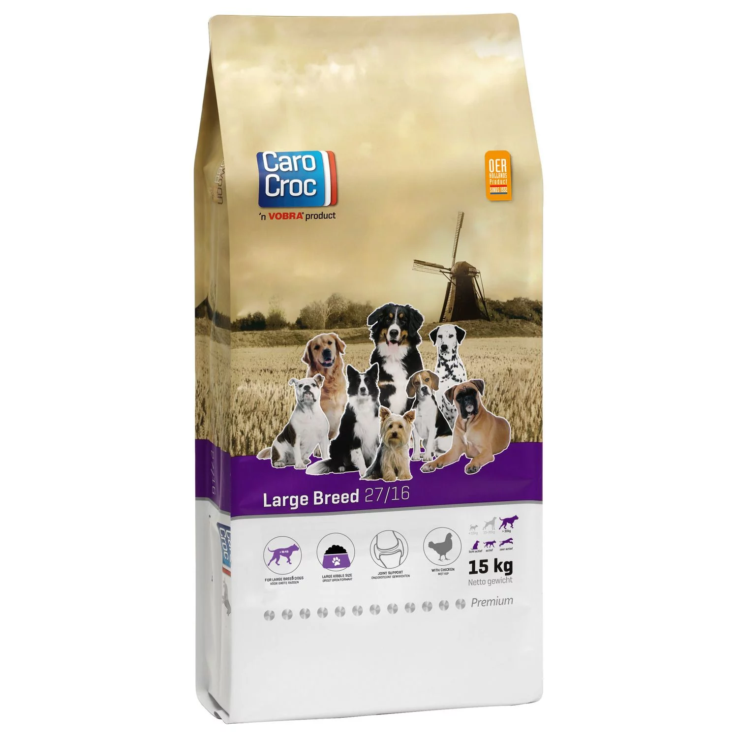 Carocroc Large Breed - Hondenvoer - Vlees Gevogelte Rijst 15 Kg