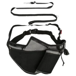 Trixie Joggingceintuur Met Riem - Hondenhardlooplijn - 70-130 Cm Grijs Zwart