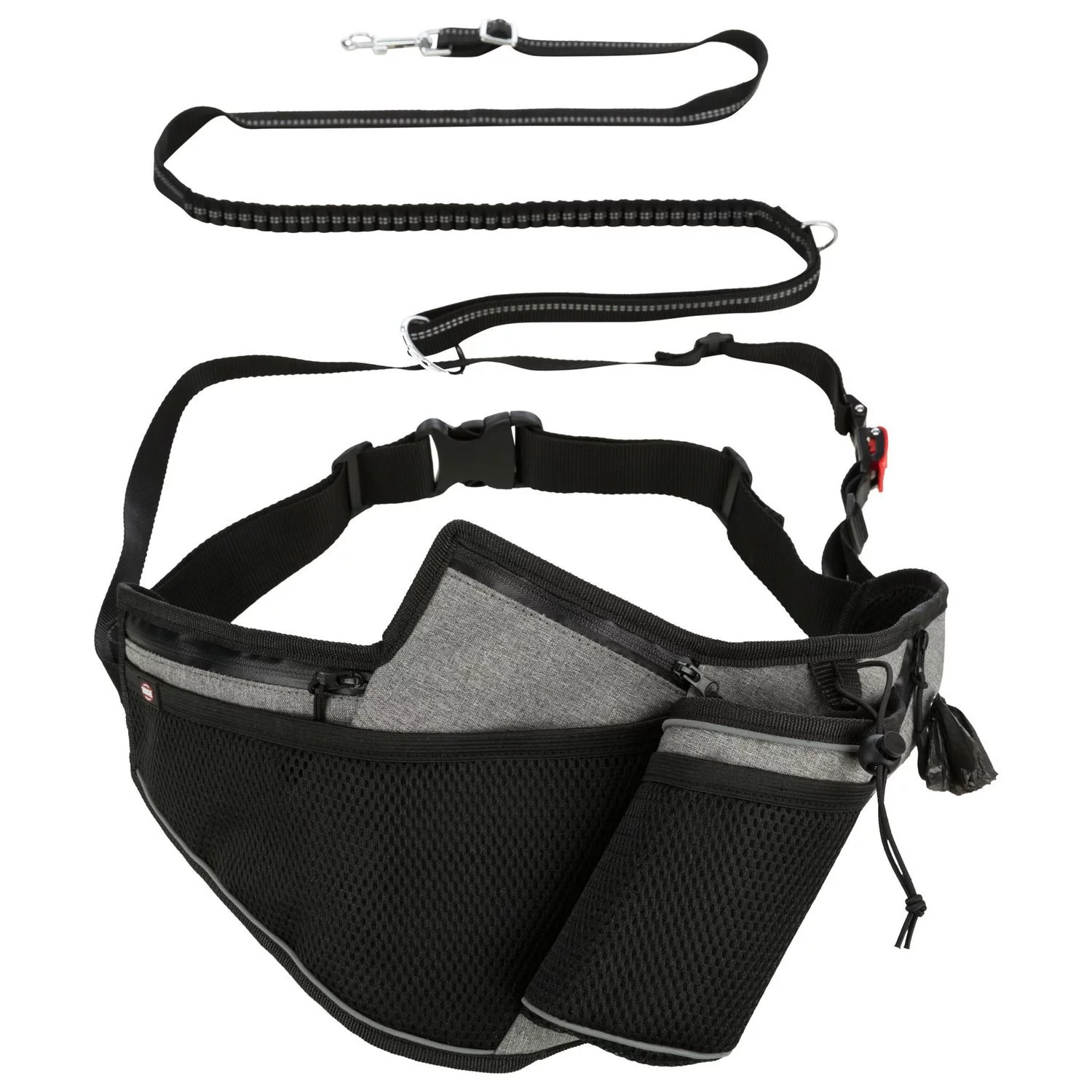 Trixie Joggingceintuur Met Riem - Hondenhardlooplijn - 70-130 Cm Grijs Zwart