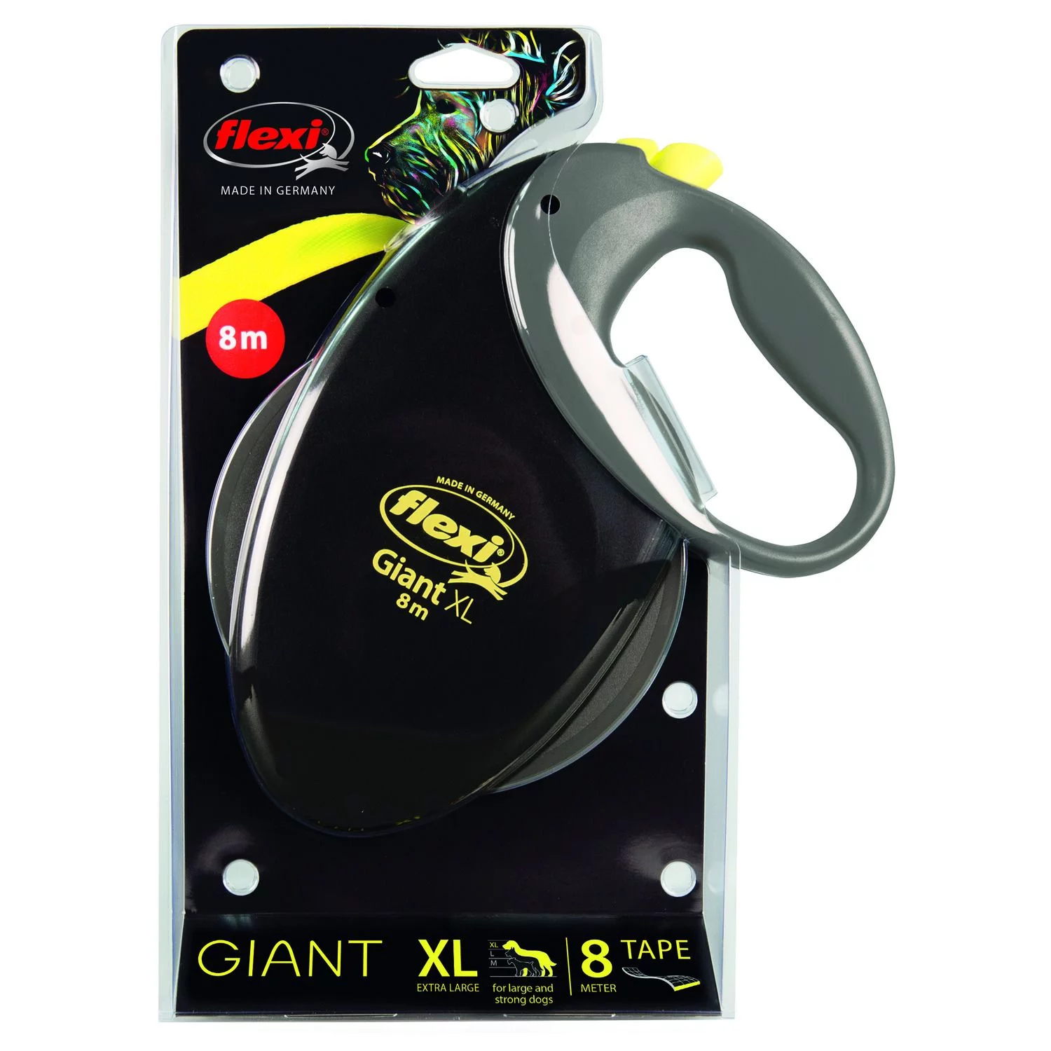 Flexi Rollijn Giant Xl Tape - Hondenriem - 8 M Zwart Neon Xl - Afbeelding 5