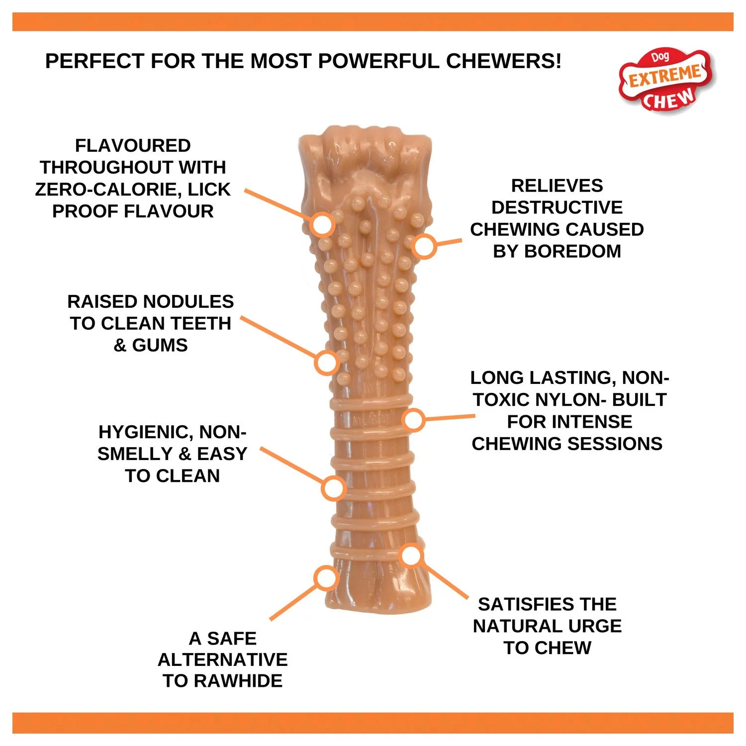 Nylabone Durable Bone Bacon Souper - Hondenspeelgoed - Bacon 19.5x5.5x3 Cm 150 G Roze Vanaf 23kg Xlarge - Afbeelding 2