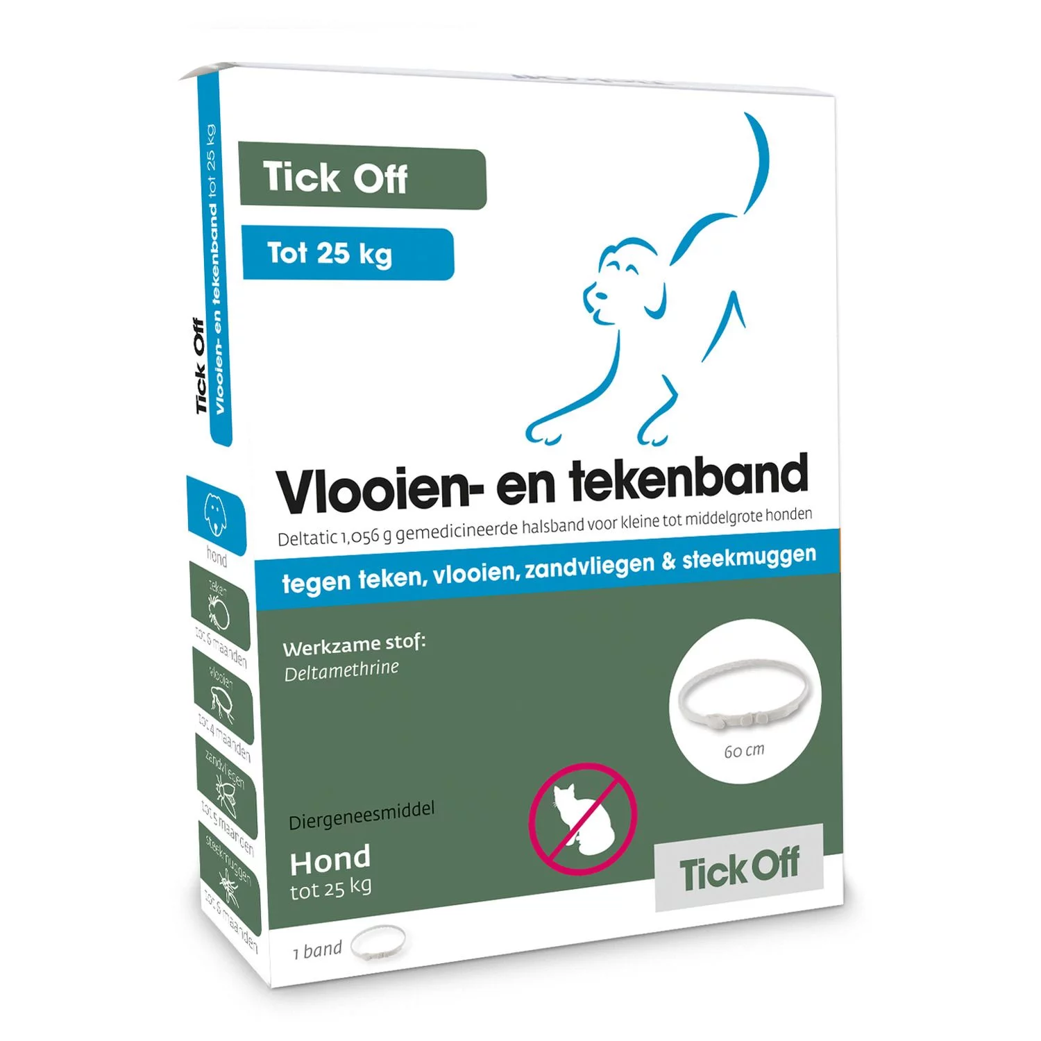 Tick Off Vlooien- En Tekenband Tot 25 Kg - Anti Tekenmiddel - 60 Cm < 25 Kg