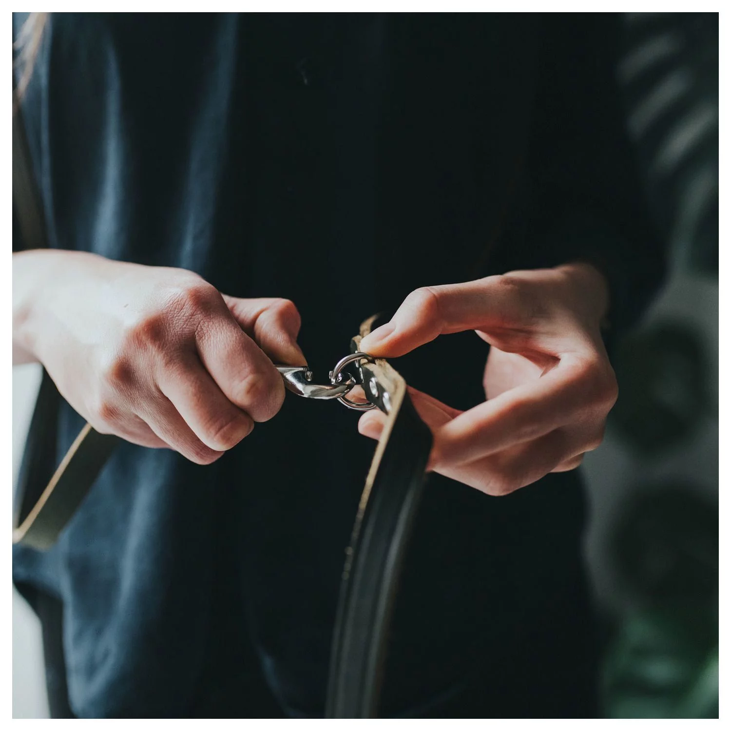 Hunter Verstelbare Looplijn Leder Olijfgroen - Hondenriem - Afbeelding 3