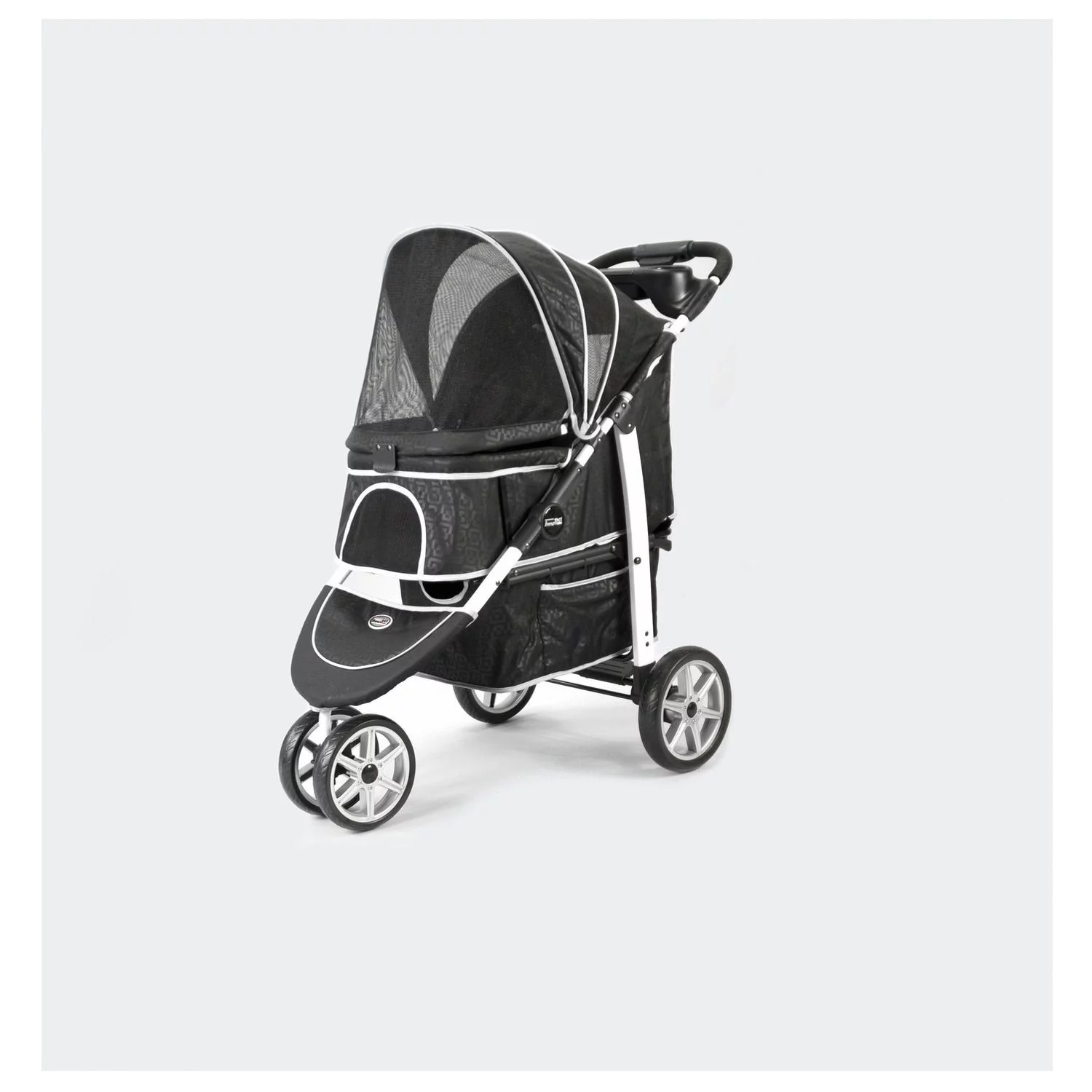 Innopet Hondenbuggy Monaco Geomatric + Regenhoes - Hondentrolley - 87x58x38 Cm Zwart - Afbeelding 2