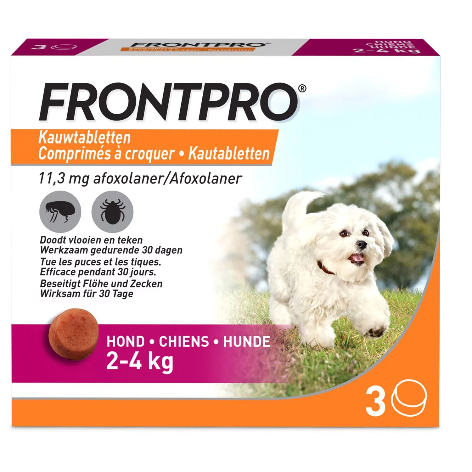 Frontpro Hond - Anti Vlooien En Tekenmiddel - >2-4 Kg Small