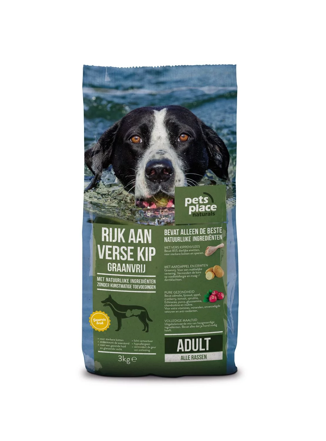 Pets Place Naturals Adult Graanvrij Kip&Aardappel - Hondenvoer