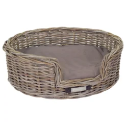 Happy-House Mand Riet Rond - Hondenmand - 74x64x25 Cm Naturel Large