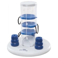 Trixie Dog Activity Gambling Tower Strategiespel - Hondenspeelgoed - Ø25 Cm Donkerblauw Wit Lichtblauw 1 Stuk Level 2