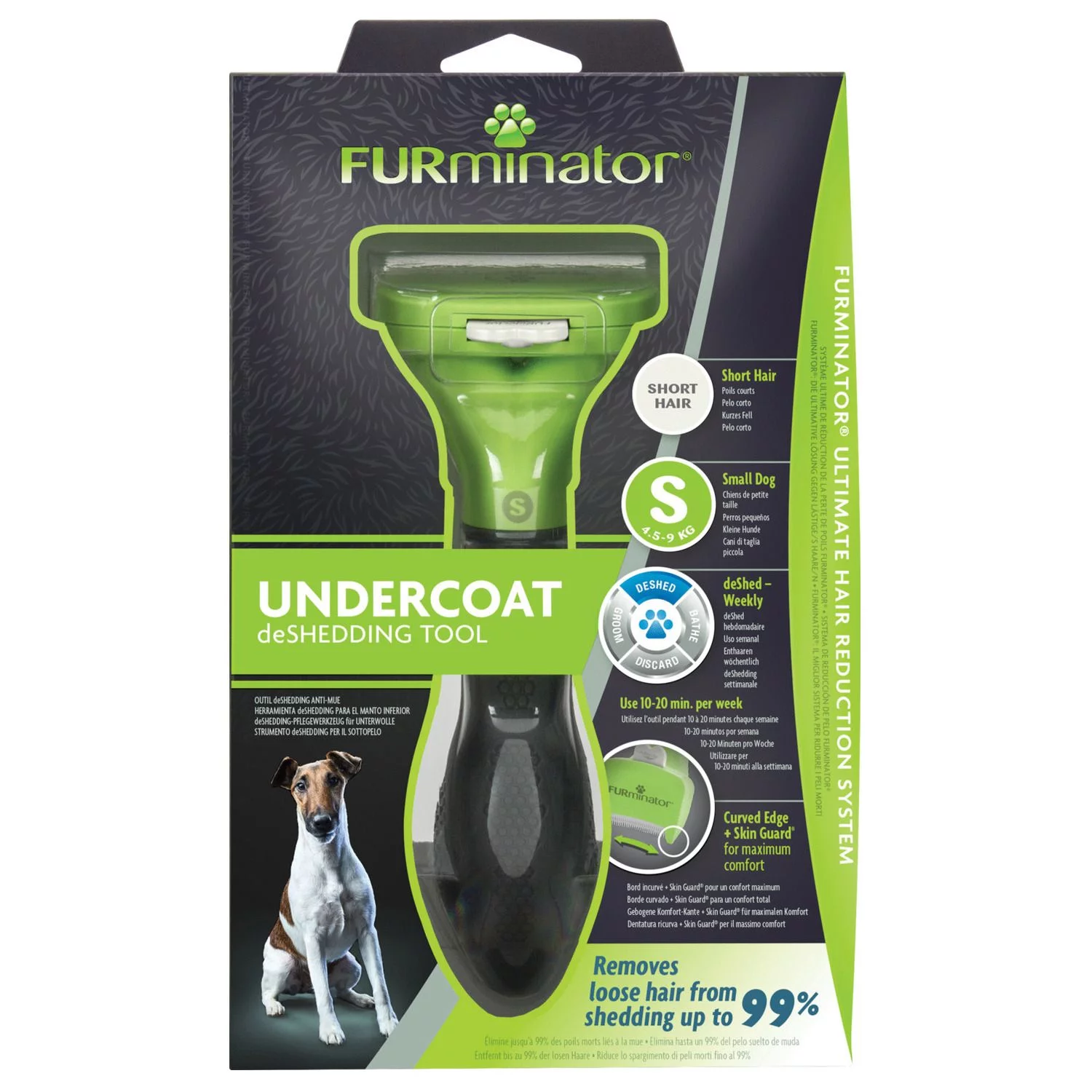 Furminator Hond Kort Haar - Hondenvachtkam - Groen Small - Afbeelding 4