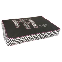 Happy-House Blokkussen Simplicity - Hondenkussen - 110x75x15 Cm Zwart Grijs Roze Medium