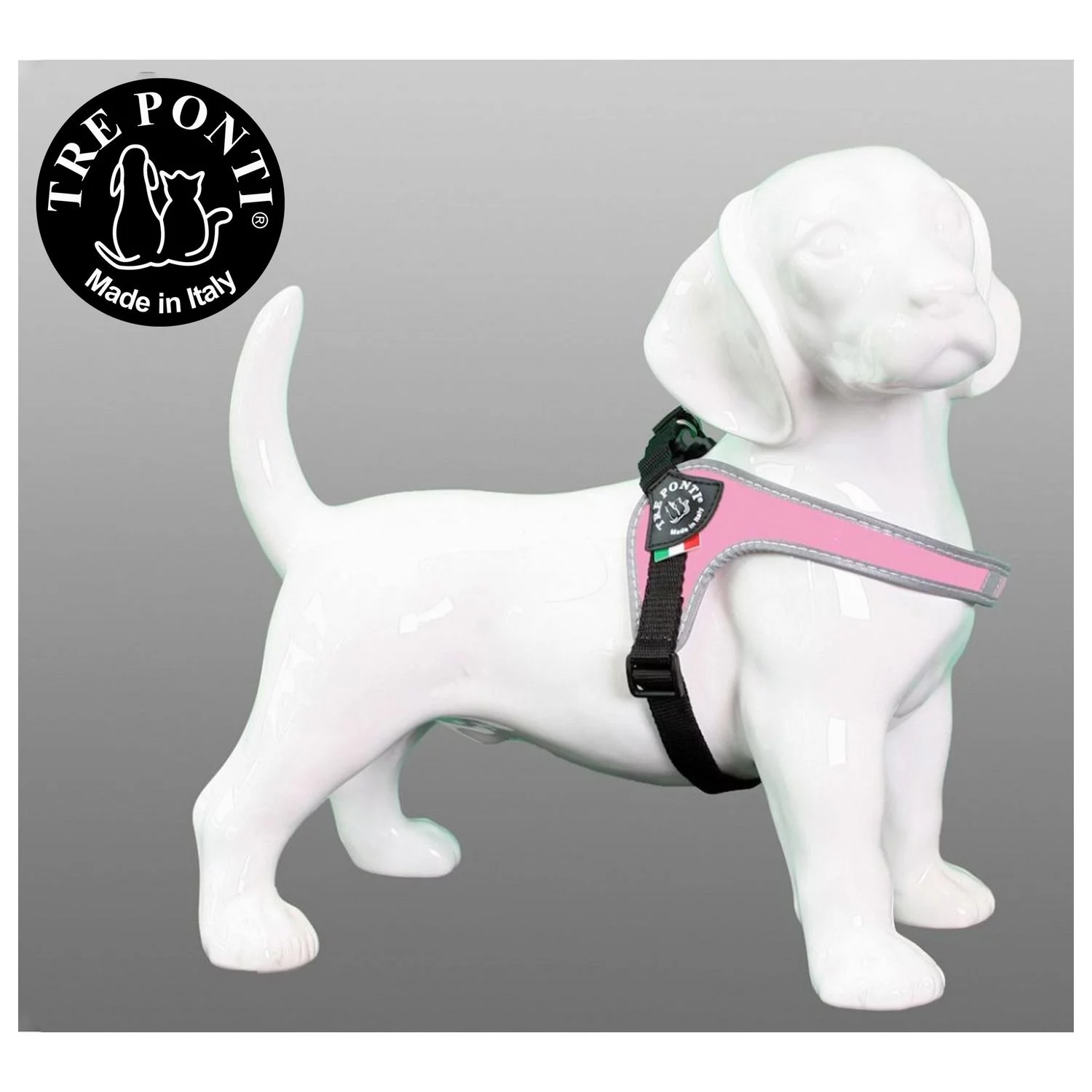 Tre Ponti Fibbia Basic Tuig Roze&Reflectie - Hondenharnas - Afbeelding 4