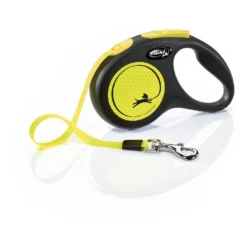Flexi Rollijn New Classic Neon Tape - Hondenriem - 5 M Zwart Neon Tot15kg S