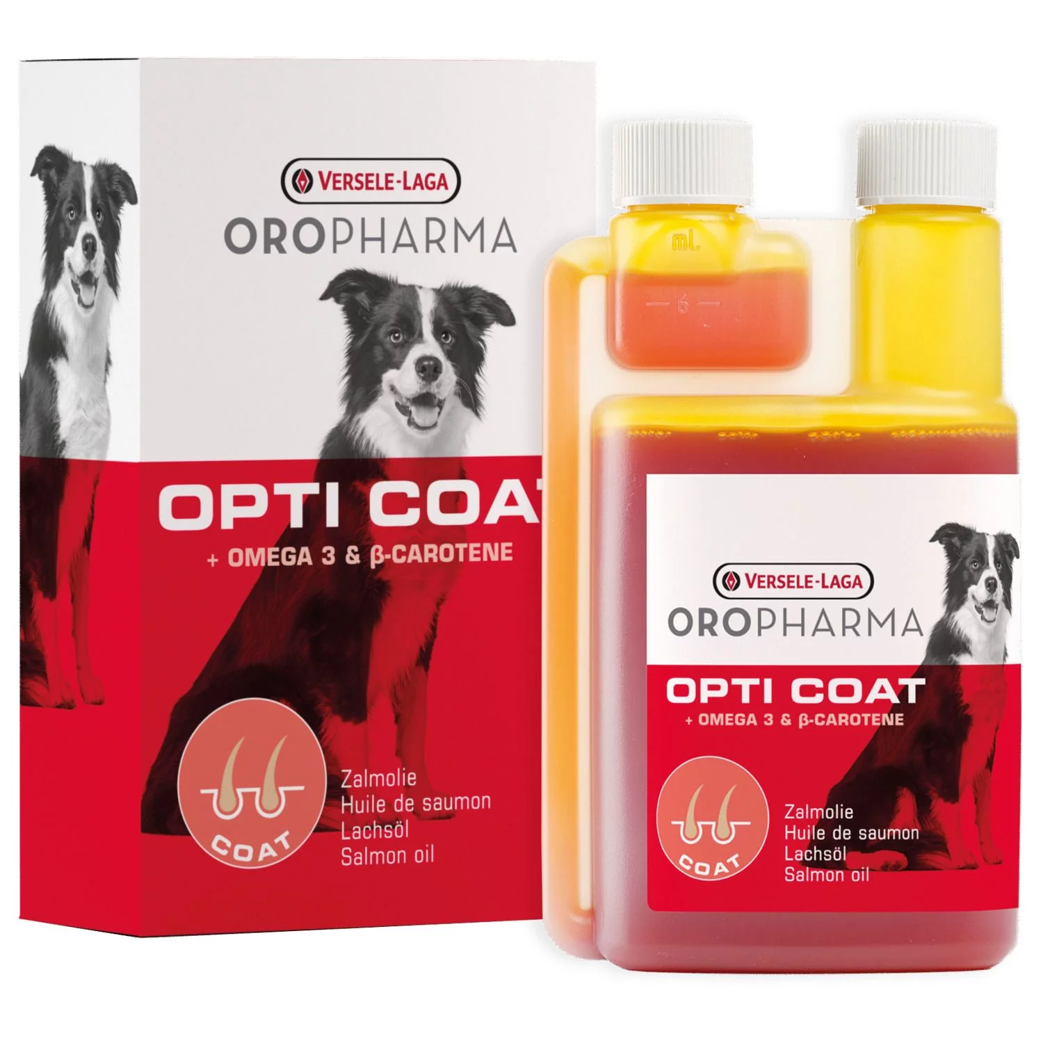 Versele-Laga Oropharma Opti Coat Omega-3 & Caroteen - Voedingssupplement - Huid - Vacht - 250 Ml