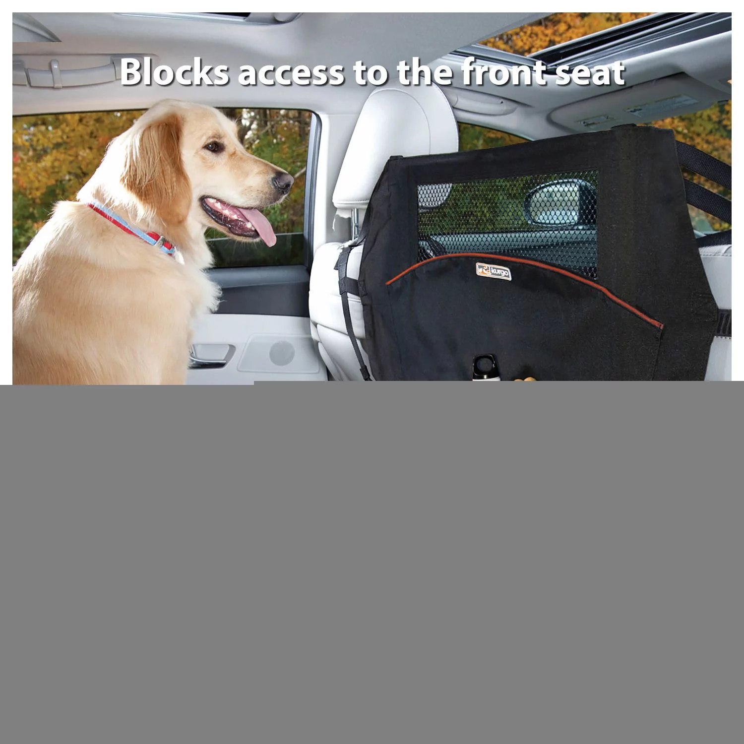 Kurgo Backseat Barrier - Hondenautoaccessoire - Zwart - Afbeelding 3