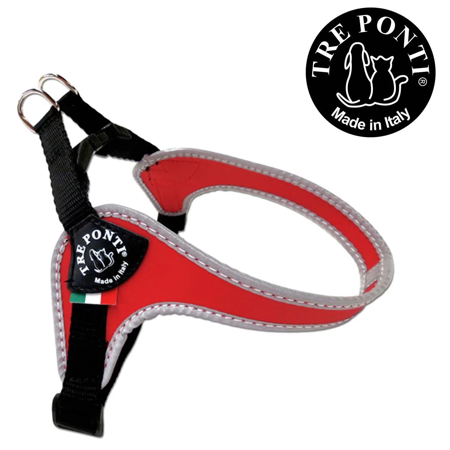 Tre Ponti Fibbia Basic Tuig Rood&Reflectie - Hondenharnas - Afbeelding 3