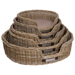 Happy-House Mand Riet Rond - Hondenmand - 84x73x25 Cm Naturel Xlarge