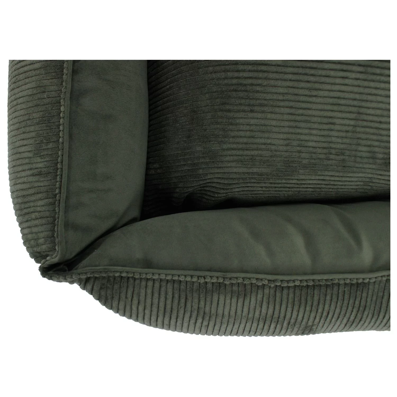 Wooff Cocoon Rib Velours Olijfgroen - Hondenmand - Afbeelding 5