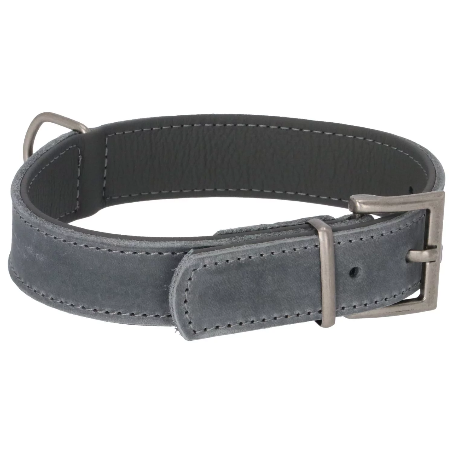 Adori Halsband Vetleder Gevoerd Grijs&Antraciet - Hondenhalsband - Afbeelding 2