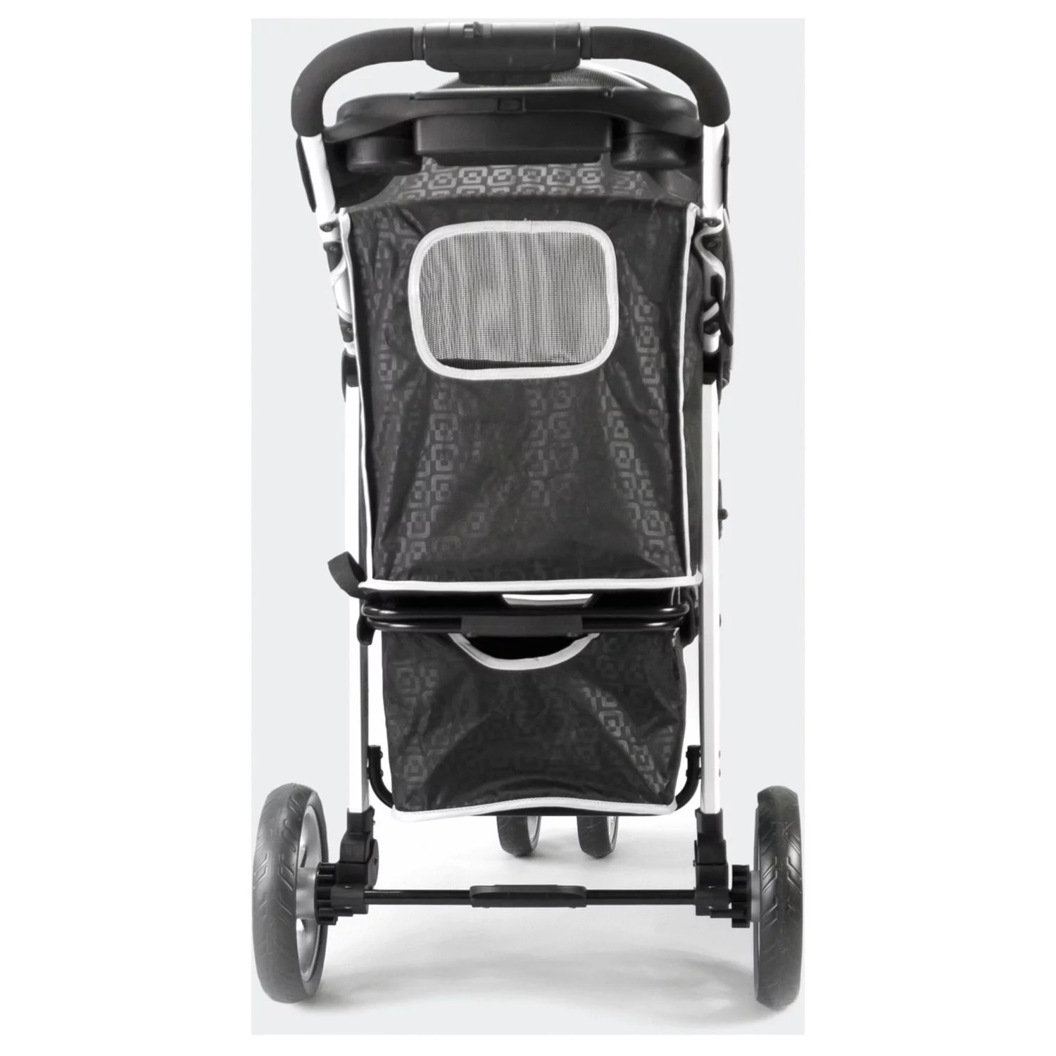 Innopet Hondenbuggy Monaco Geomatric + Regenhoes - Hondentrolley - 87x58x38 Cm Zwart - Afbeelding 4