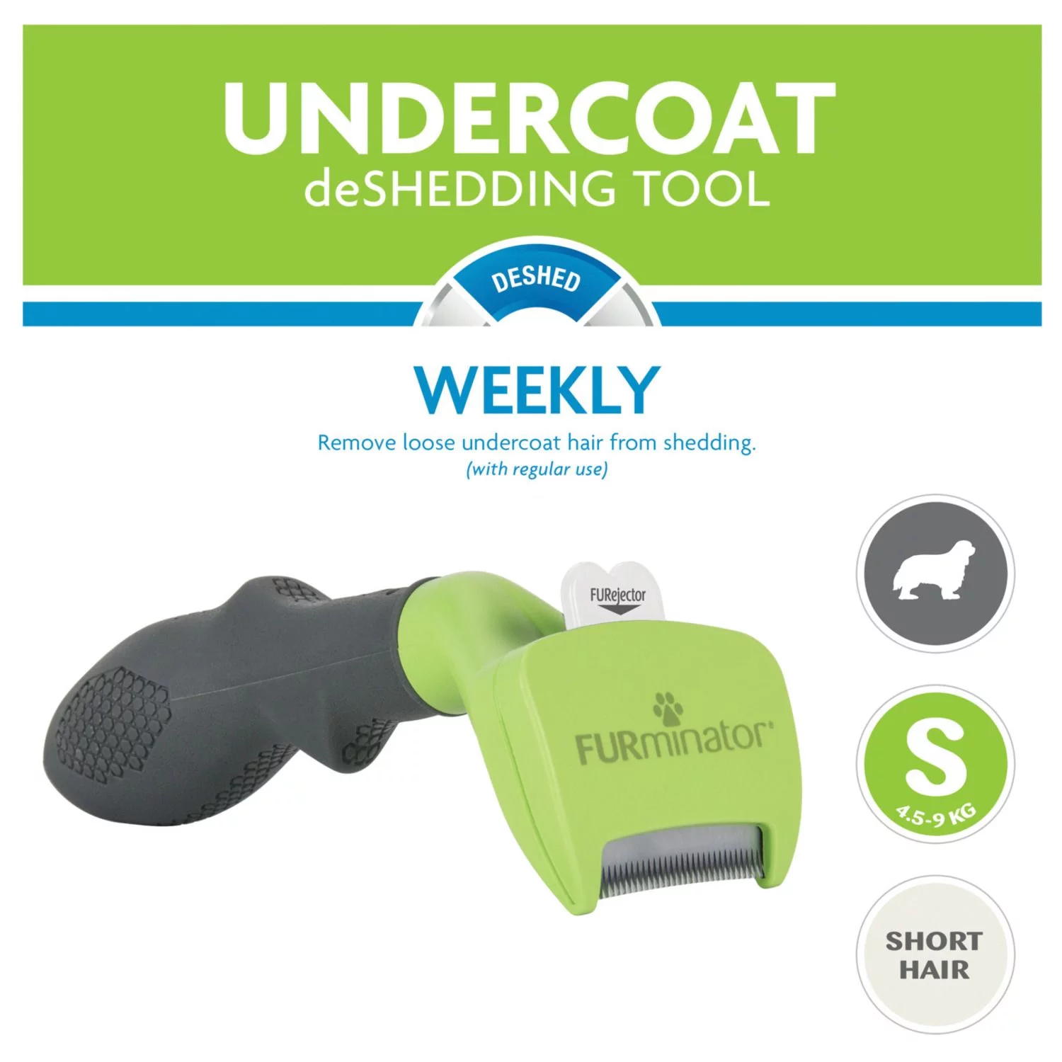 Furminator Hond Kort Haar - Hondenvachtkam - Groen Small - Afbeelding 10