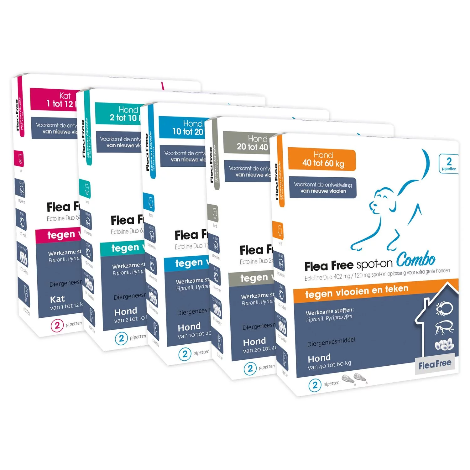 Flea Free Spot-On Combo Hond Large - Anti Vlooien En Tekenmiddel - Afbeelding 2