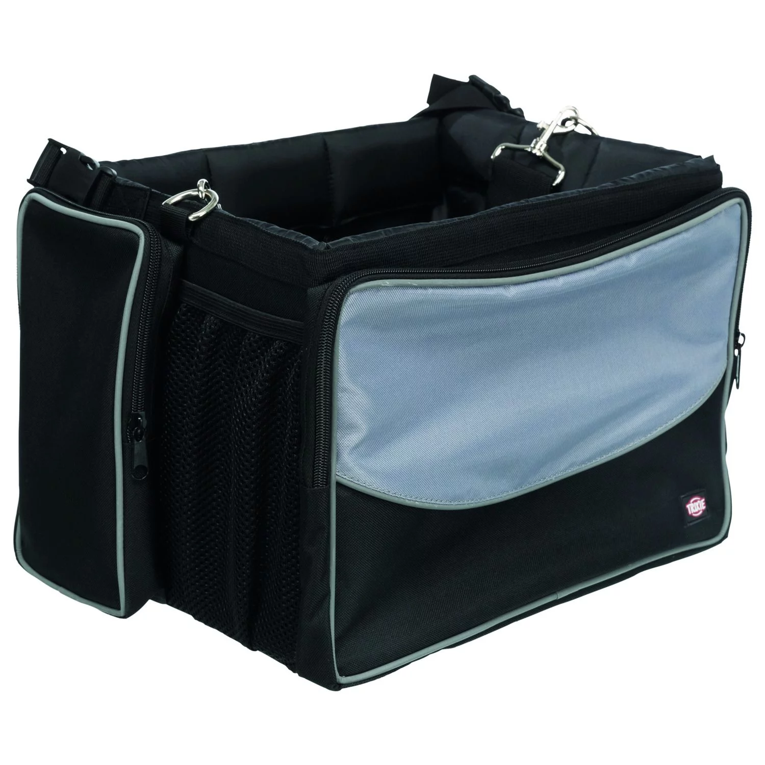 Trixie Fietstas Voor Aan Stuur - Hondenfietsaccessoires - 41x26x26 Cm Zwart Grijs - Afbeelding 2