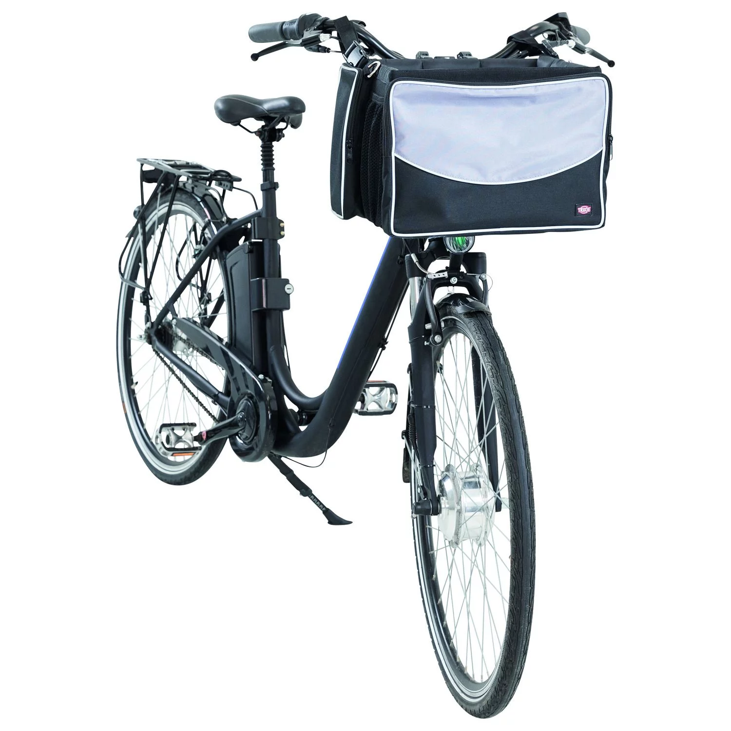 Trixie Fietstas Voor Aan Stuur - Hondenfietsaccessoires - 41x26x26 Cm Zwart Grijs - Afbeelding 7