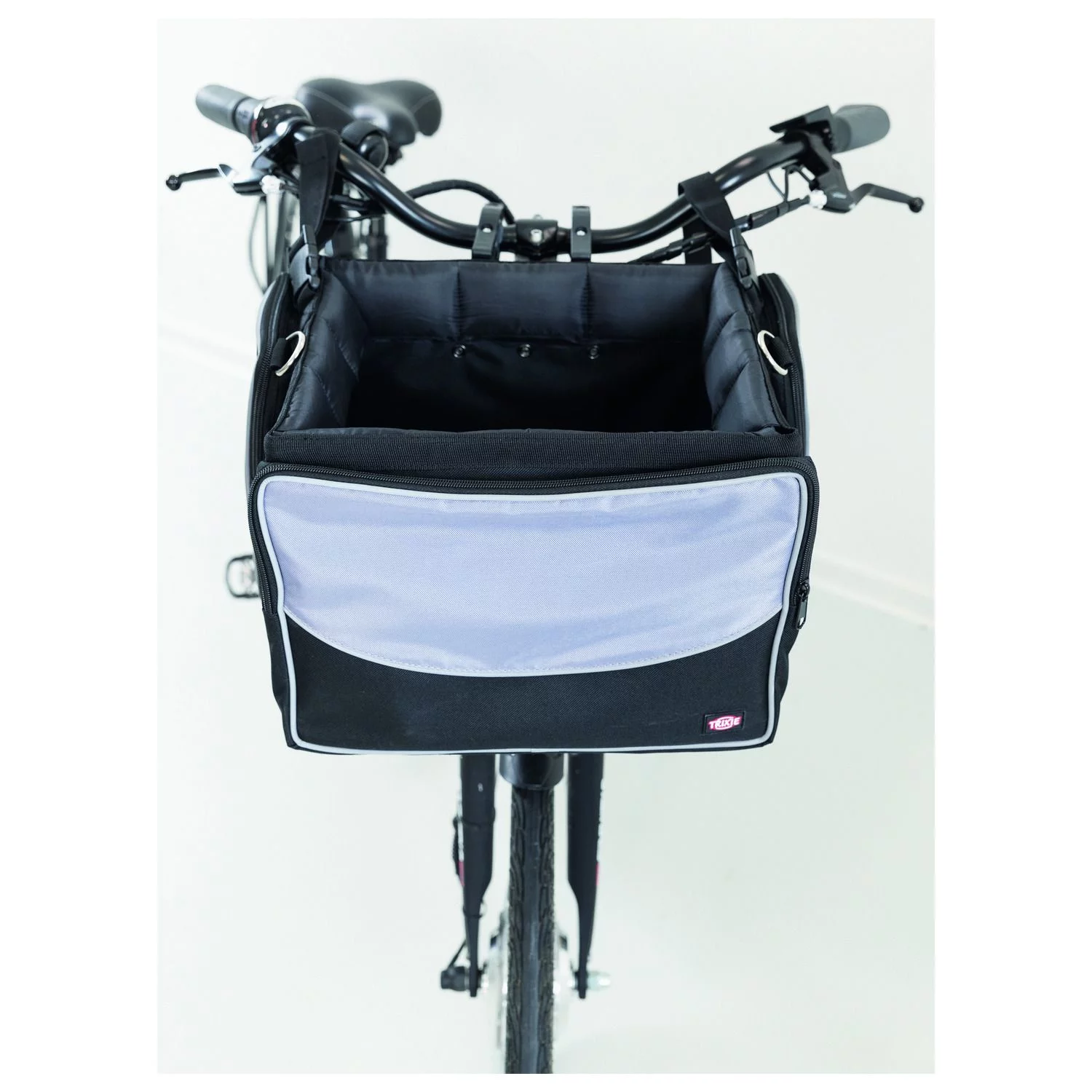 Trixie Fietstas Voor Aan Stuur - Hondenfietsaccessoires - 41x26x26 Cm Zwart Grijs - Afbeelding 5