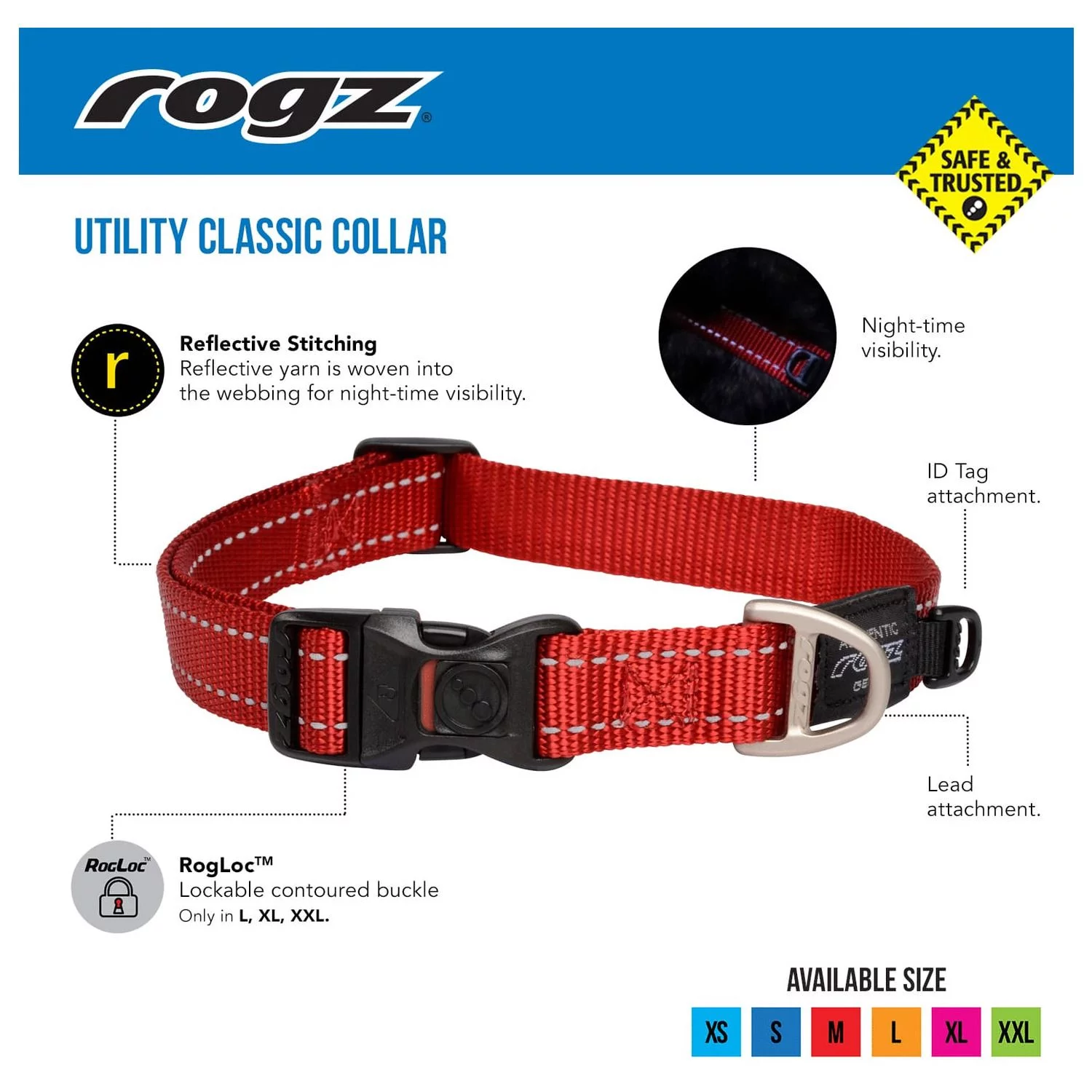 Rogz Utility Halsband Zwart - Hondenhalsband - Afbeelding 2