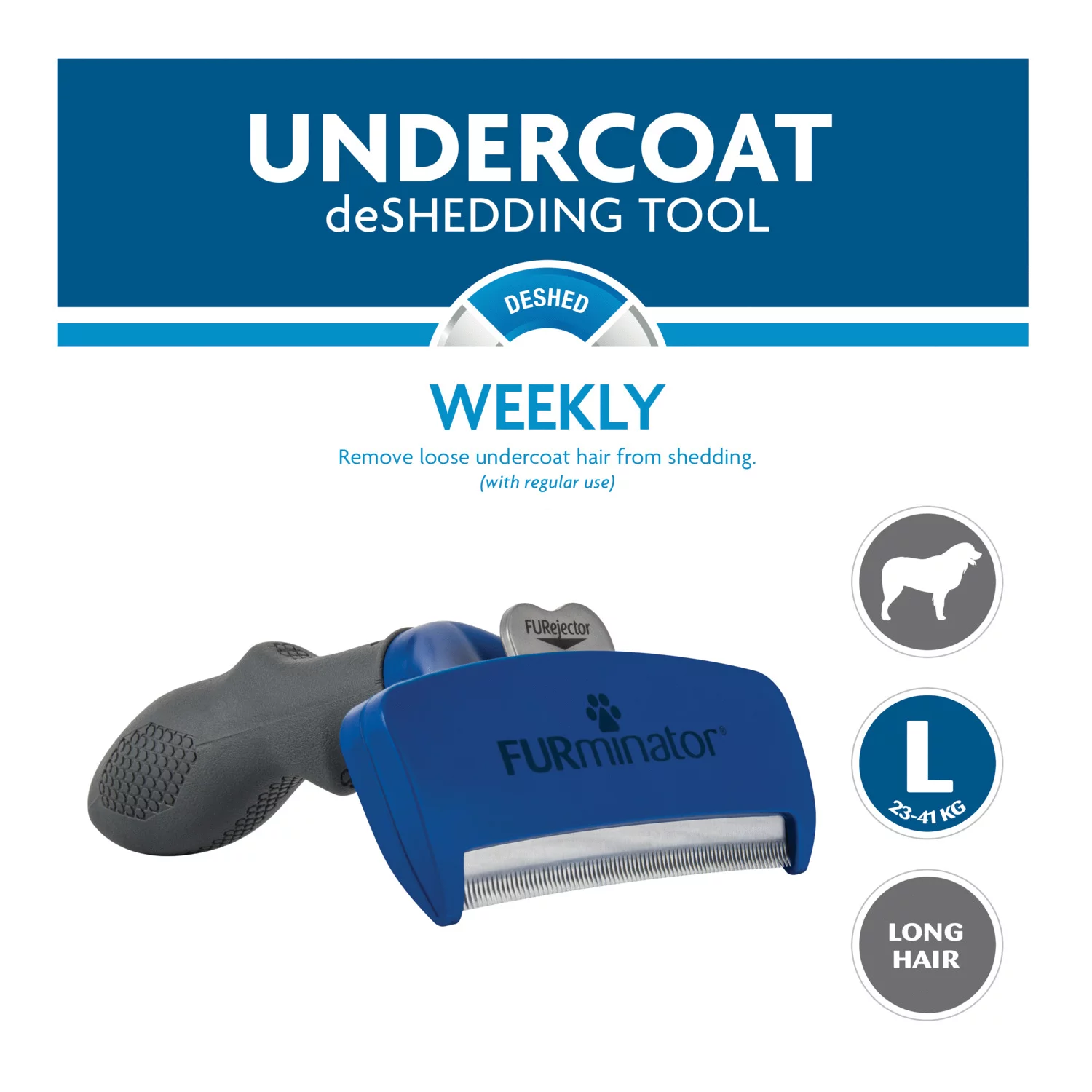 Furminator Hond Lang Haar - Hondenvachtkam - Blauw Large - Afbeelding 10