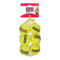 Kong Air Squeaker Ball - Hondenspeelgoed - 6 Cm Geel 6 Stuks Medium