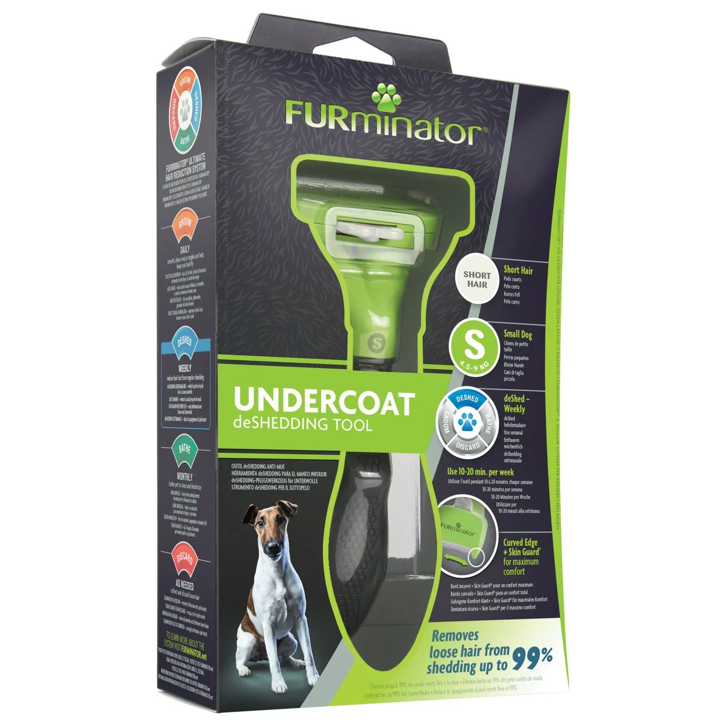 Furminator Hond Kort Haar - Hondenvachtkam - Groen Small - Afbeelding 9