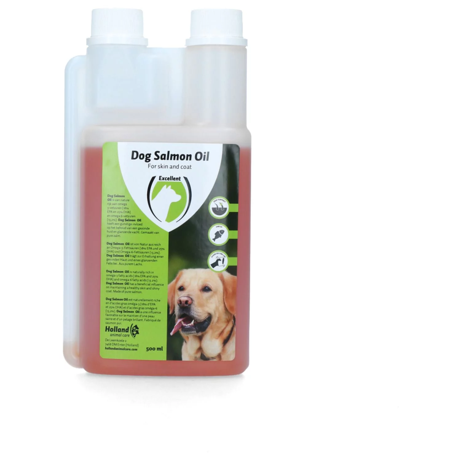 Excellent Dog Salmon Oil - Voedingssupplement - Huid - Vacht - 500 Ml