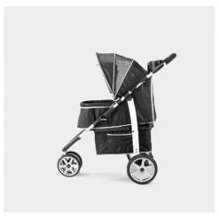 Innopet Hondenbuggy Monaco Geomatric + Regenhoes - Hondentrolley - 87x58x38 Cm Zwart