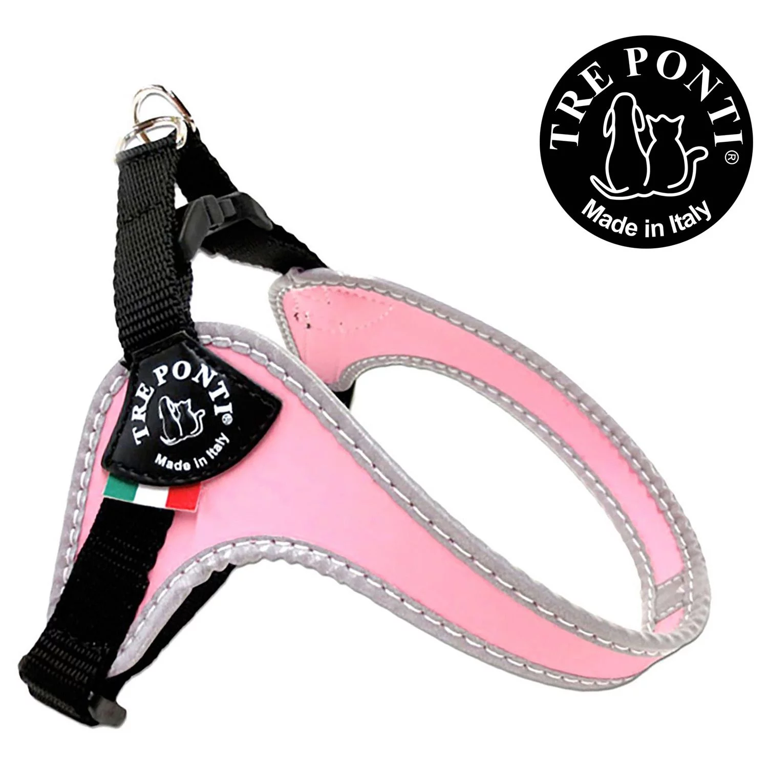 Tre Ponti Fibbia Basic Tuig Roze&Reflectie - Hondenharnas - Afbeelding 3