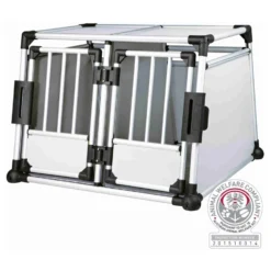 Trixie Dubbele Vervoersbox Auto - Autohondenbench - 93x64x88 Cm Zilver M/L