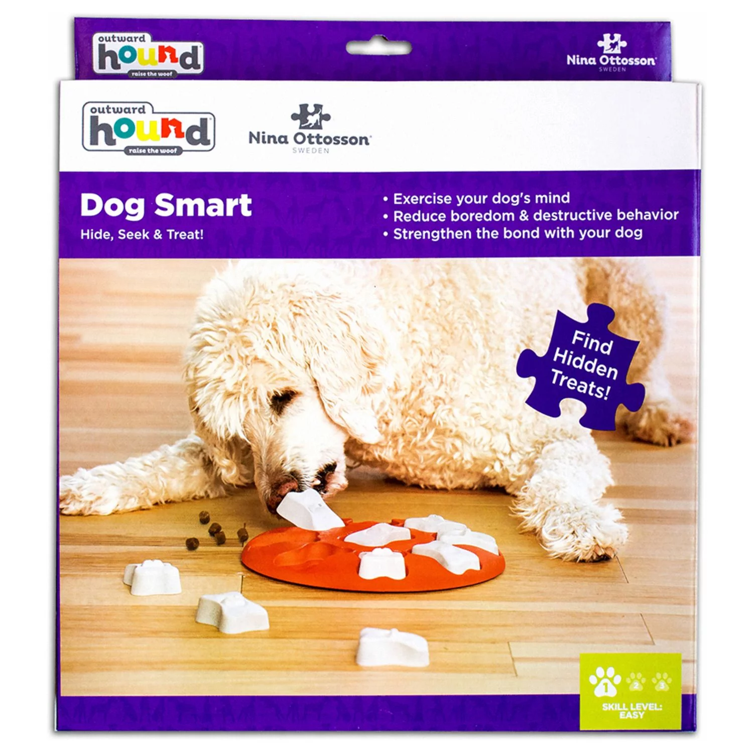 Nina Ottosson Outward Hound Dog Smart Snack Puzzel - Hondenspeelgoed - Ø 27.94x4 Cm Oranje Level 1 - Afbeelding 3