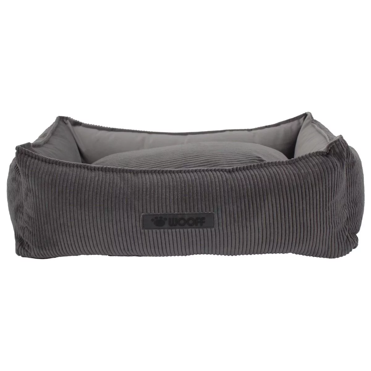 Wooff Cocoon Rib Velours Antraciet - Hondenmand