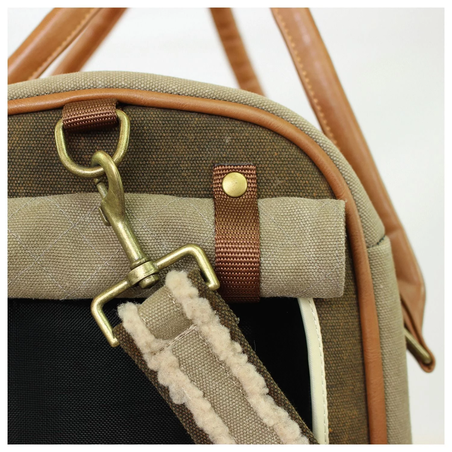 Happy-House Tas Dakota - Hondendraagtas - 40x20x30 Cm Bruin Beige Creme - Afbeelding 3