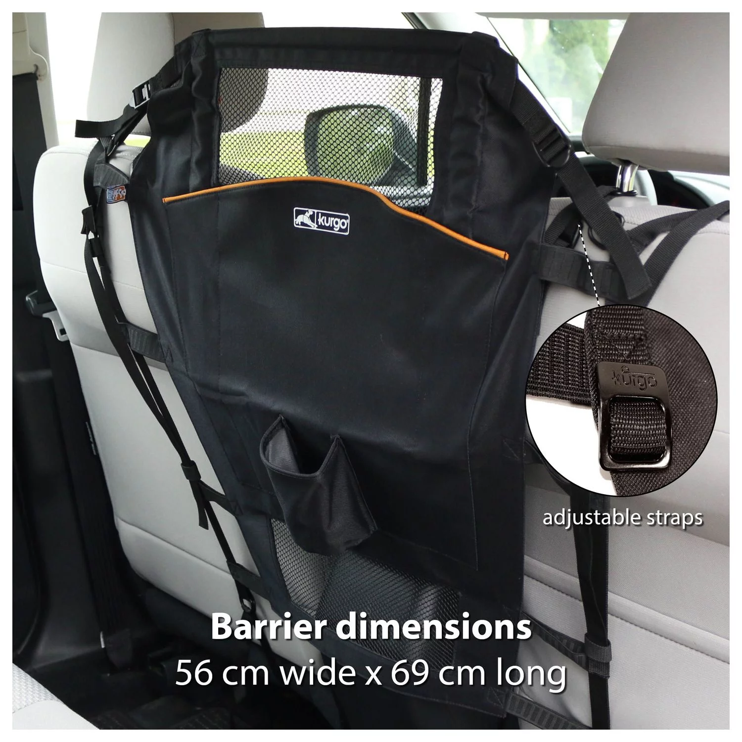 Kurgo Backseat Barrier - Hondenautoaccessoire - Zwart - Afbeelding 6