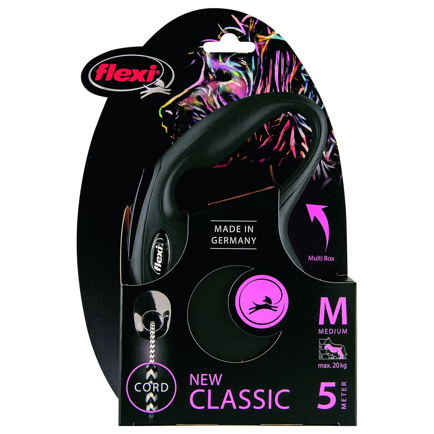 Flexi Rollijn Classic Koord M Zwart - Hondenriem - Afbeelding 5