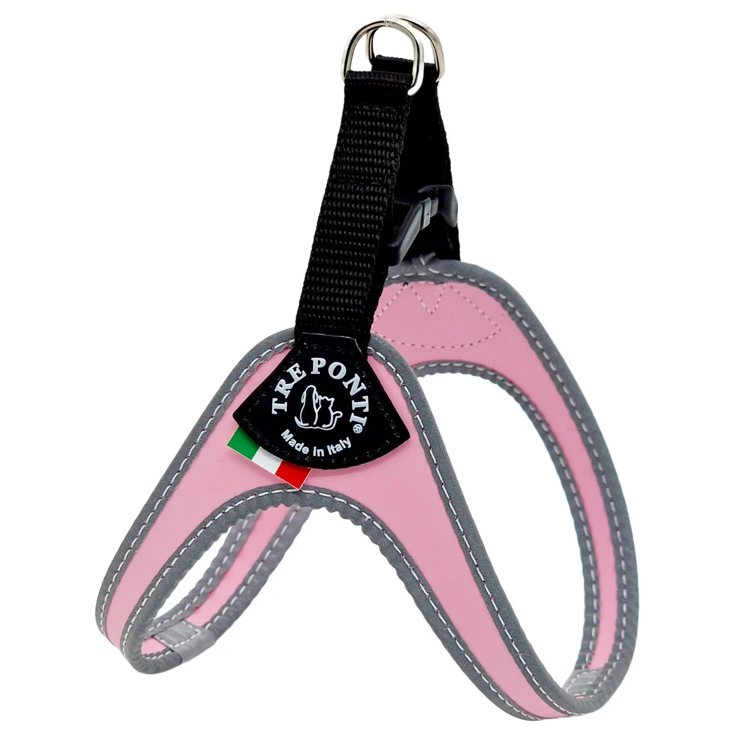 Tre Ponti Fibbia Basic Tuig Roze&Reflectie - Hondenharnas - Afbeelding 2