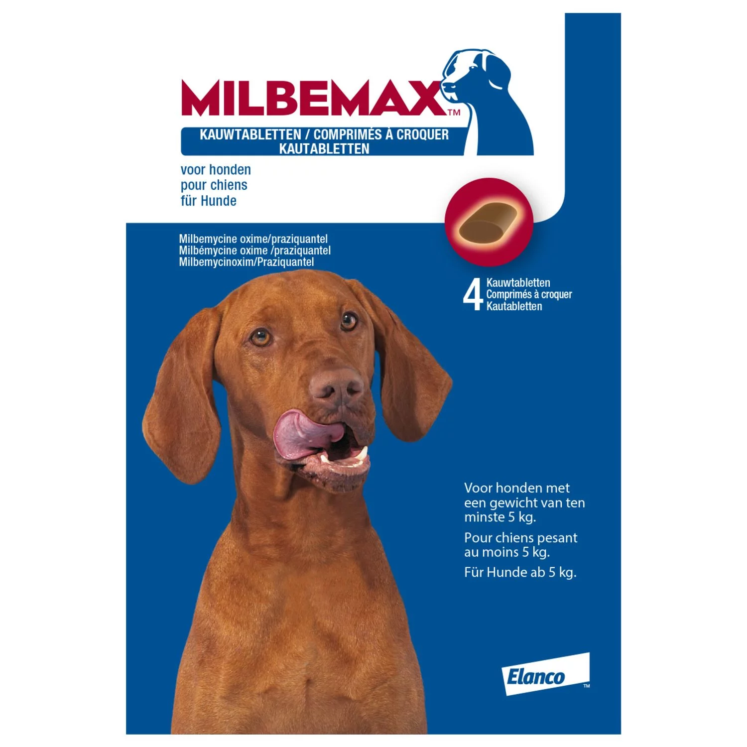 Milbemax Milbemax Kauwtablet Hond Vanaf 5kg - Anti Wormenmiddel - 28 G 4 Stuks Vanaf 5 Kg