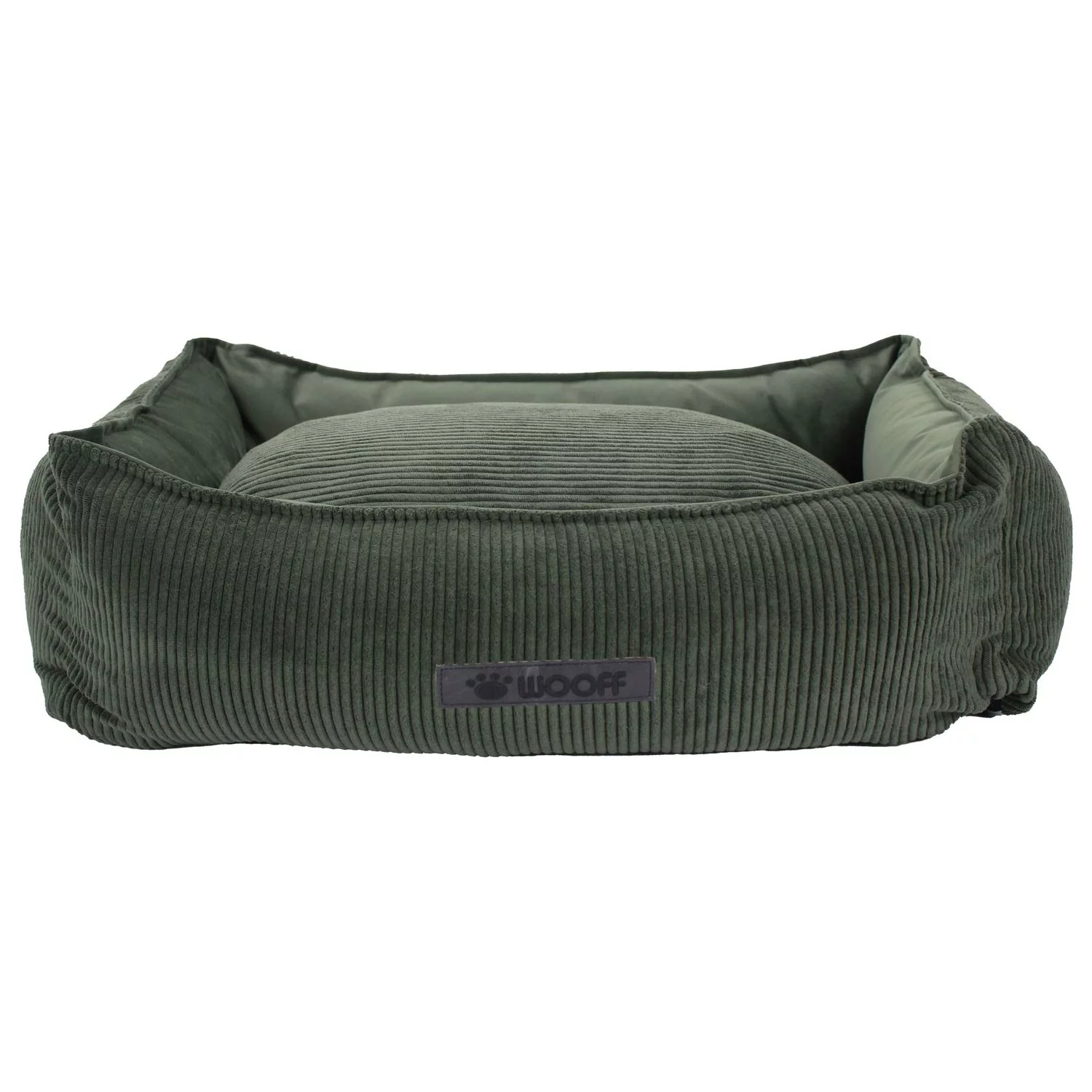 Wooff Cocoon Rib Velours Olijfgroen - Hondenmand