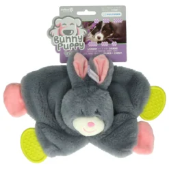 Bunny Puppy Crunchy Chew - Hondenspeelgoed - 33x23x5 Cm Grijs Roze