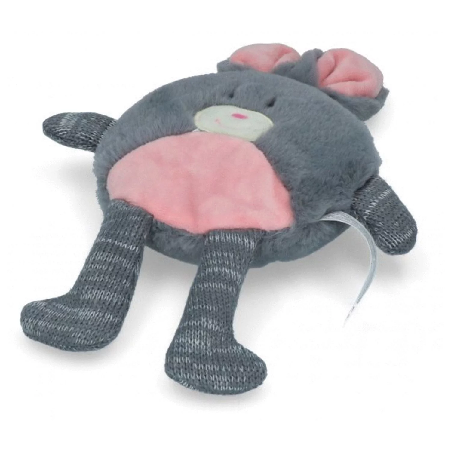 Bunny Puppy Flat Rabbit - Hondenspeelgoed - 35x17x3 Cm Grijs Roze - Afbeelding 3